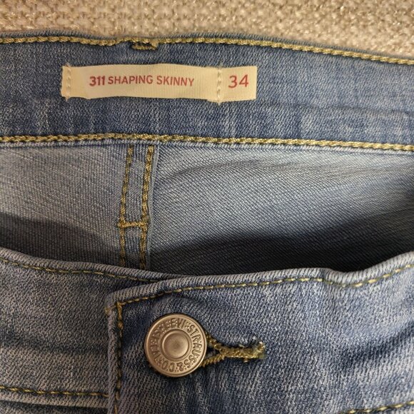 Levis 311 Shaping Skinny Mid Rise Light Wash Jeans Women's W34 L30 Denim NWT - Picture 8 of 15